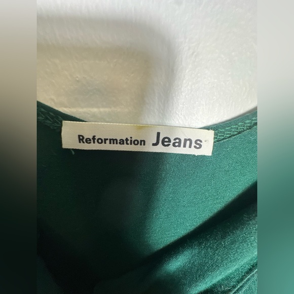 Reformation Zarina Notch Neck Dress in Emerald Green Sleeveless Size Small - Picture 12 of 17